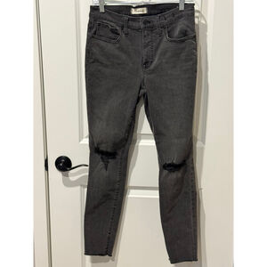Women's Madewell black 9" Mid-Rise distressed Skinny ankle Jeans Size 28